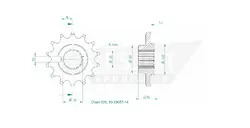 Produktzeichnung Ritzel 50-29057-14