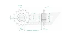 Produktzeichnung Ritzel 50-29057-15