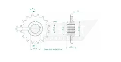Produktzeichnung Ritzel 50-29057-16