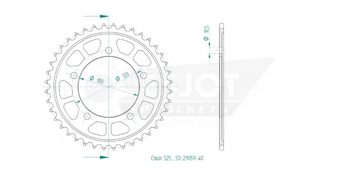 Produktzeichnung Kettenrad 50-29059-40