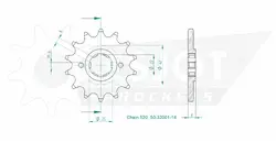 Produktzeichnung Ritzel 50-32001-14