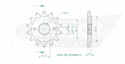 Produktzeichnung Ritzel 50-32002-14