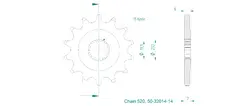 Produktzeichnung Ritzel 50-32014-14