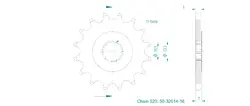 Produktzeichnung Ritzel 50-32014-16