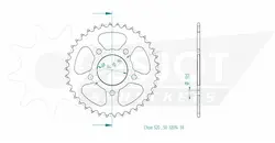 Produktzeichnung Kettenrad 50-32014-38