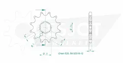 Produktzeichnung Ritzel 50-32016-12