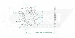 Produktzeichnung Ritzel 50-32016-13S