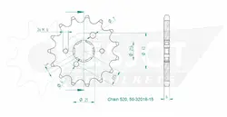 Produktzeichnung Ritzel 50-32016-15
