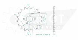 Produktzeichnung Ritzel 50-32016-18
