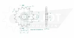 Produktzeichnung Ritzel 50-32030-16