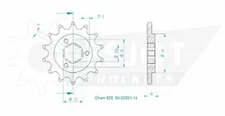 Produktzeichnung Ritzel 50-32031-14
