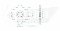 Produktzeichnung Ritzel 50-32035-16