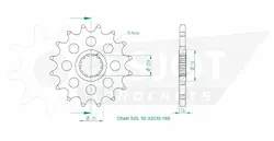Produktzeichnung Ritzel 50-32035-16S