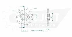 Produktzeichnung Ritzel 50-32037-13