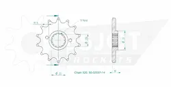 Produktzeichnung Ritzel 50-32037-14