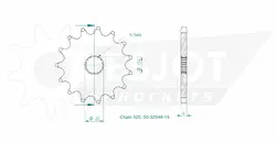 Produktzeichnung Ritzel 50-32046-15