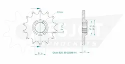 Produktzeichnung Ritzel 50-32048-14