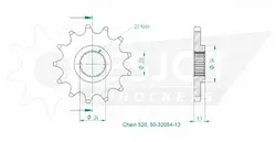 Produktzeichnung Ritzel 50-32054-13