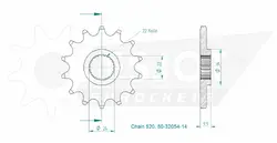 Produktzeichnung Ritzel 50-32054-14