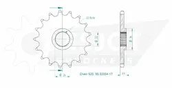 Produktzeichnung Ritzel 50-32054-17
