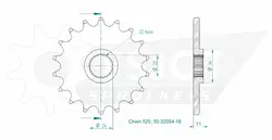 Produktzeichnung Ritzel 50-32054-18