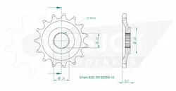 Produktzeichnung Ritzel 50-32055-15