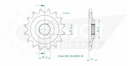 Produktzeichnung Ritzel 50-32055-16