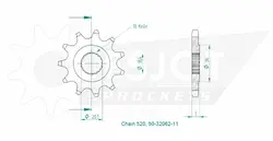 Produktzeichnung Ritzel 50-32062-11