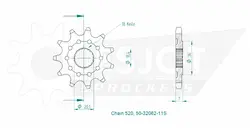 Produktzeichnung Ritzel 50-32062-11S