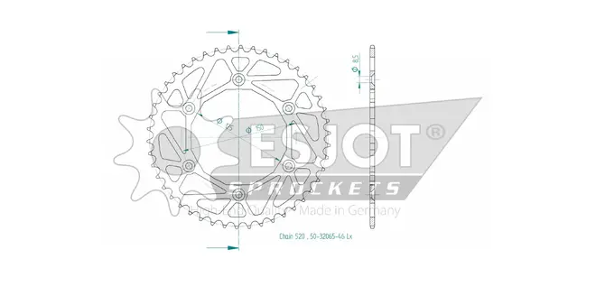 Produktzeichnung Kettenrad 50-32065-46L