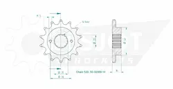 Produktzeichnung Ritzel 50-32069-14
