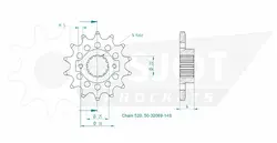 Produktzeichnung Ritzel 50-32069-14S