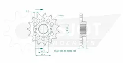 Produktzeichnung Ritzel 50-32069-15S