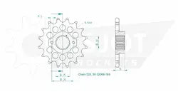 Produktzeichnung Ritzel 50-32069-16S