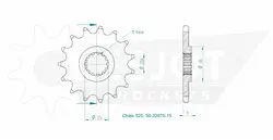 Produktzeichnung Ritzel 50-32070-15
