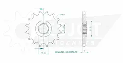Produktzeichnung Ritzel 50-32070-16