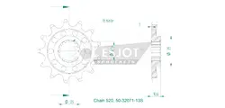 Produktzeichnung Ritzel 50-32071-13S