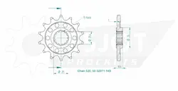 Produktzeichnung Ritzel 50-32071-14S