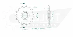 Produktzeichnung Ritzel 50-32071-15