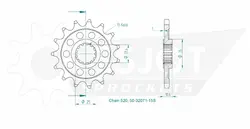 Produktzeichnung Ritzel 50-32071-15S
