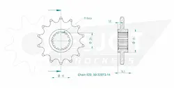 Produktzeichnung Ritzel 50-32073-14