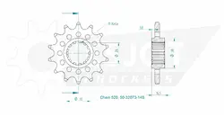 Produktzeichnung Ritzel 50-32073-14S