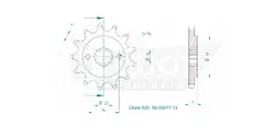Produktzeichnung Ritzel 50-32077-13