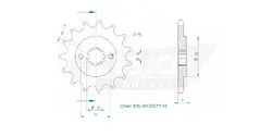 Produktzeichnung Ritzel 50-32077-15