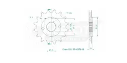Produktzeichnung Ritzel 50-32078-16