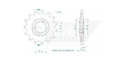 Produktzeichnung Ritzel 50-32089-15