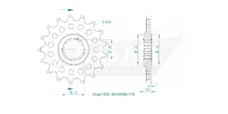 Produktzeichnung Ritzel 50-32089-17S