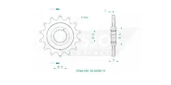 Produktzeichnung Ritzel 50-32090-14
