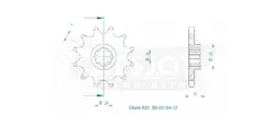 Produktzeichnung Ritzel 50-32104-12