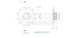 Produktzeichnung Ritzel 50-32105-12